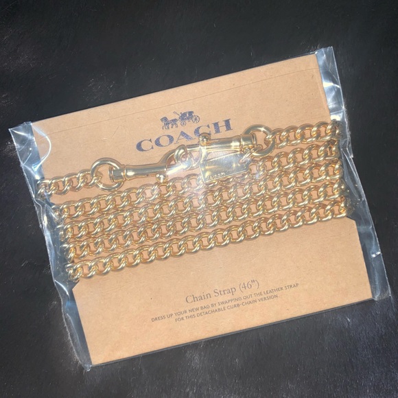 NEW! COACH Chain Bag Strap, Goldtone, NEW WITH TAGS! FABULOUS! NWT! - Picture 1 of 13